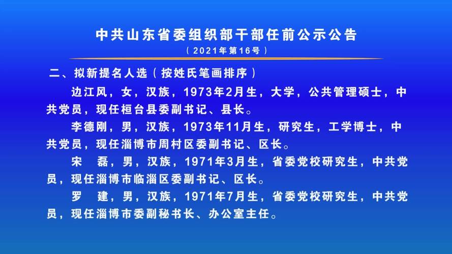 最新山東省管干部公示，深化透明治理，展現公信力量